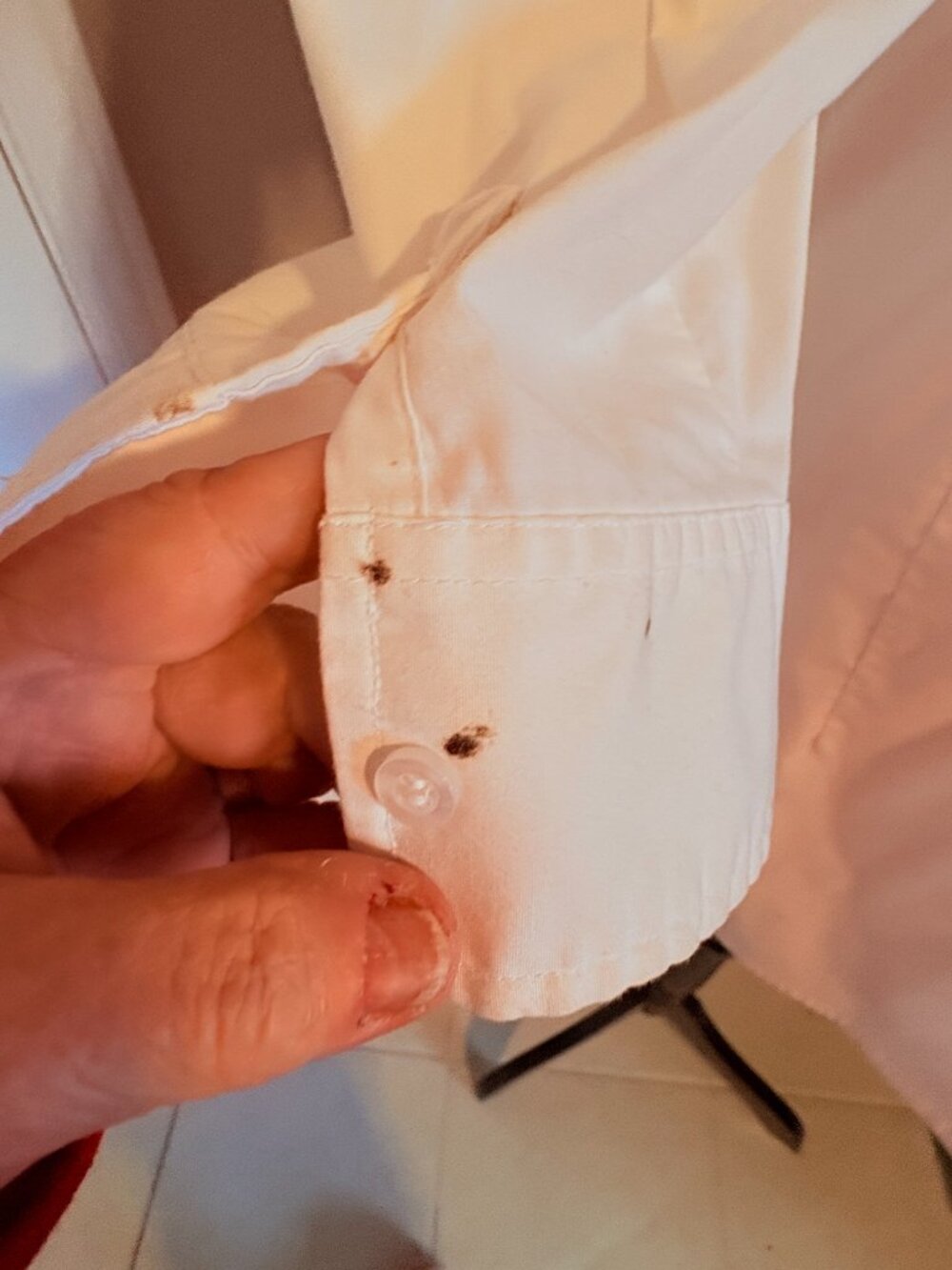 White Cotton Rider's Blouse, Large - Picture 3 of 5